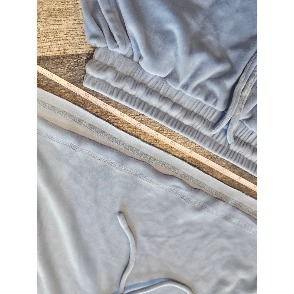 Altar'd state womens XL velour crop hoodie shorts track suit set baby blue y2k - Picture 2 of 8